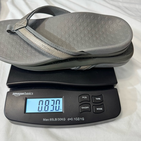 Vionic Tide II Toe Post Women's Orthotic Flip Flop Sandals - Gray US Size 9 - Picture 8 of 9